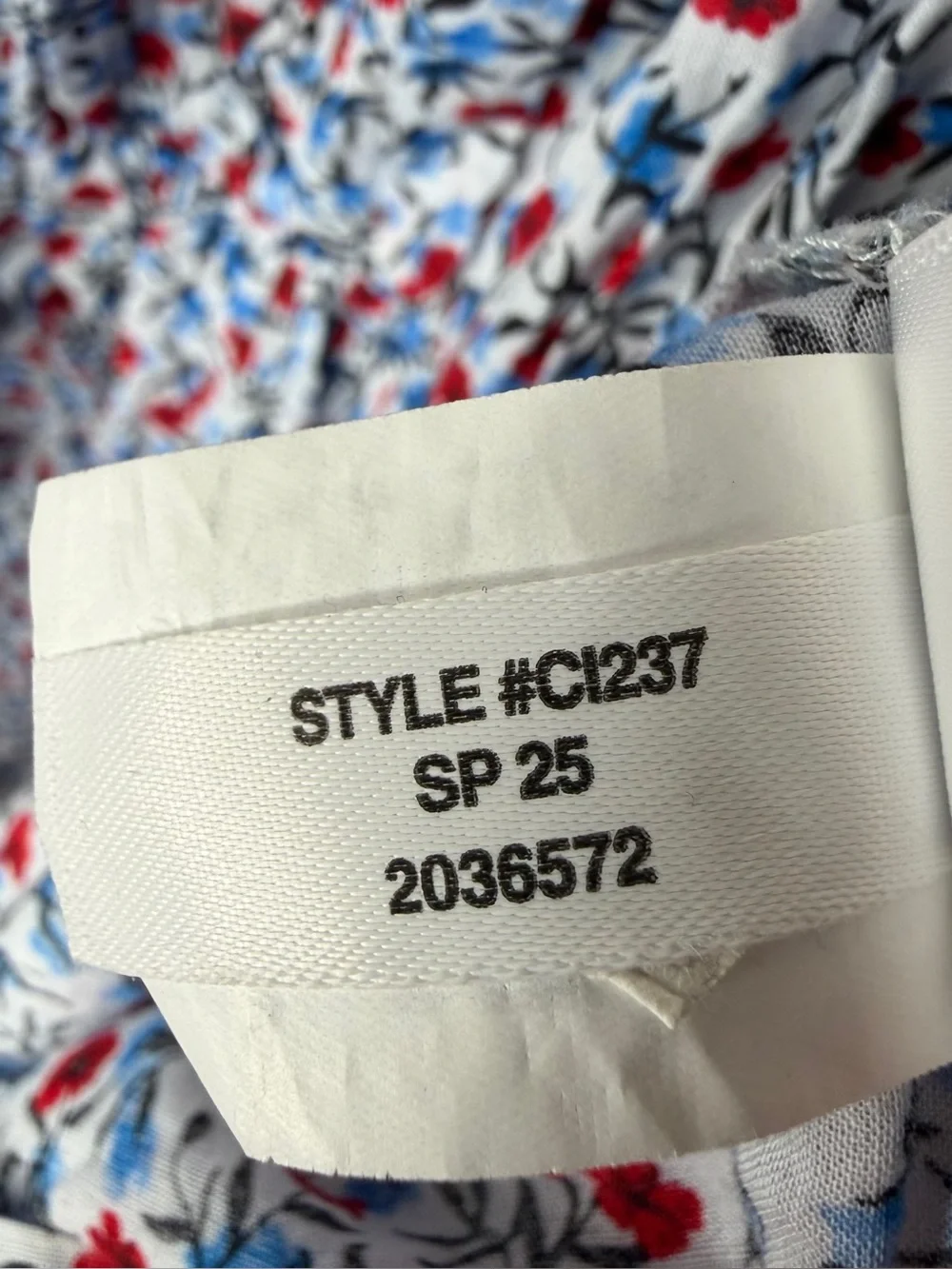 J. Crew White Floral Midi Dress with Red and Blue Accents